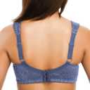 ZeroBound Women's Minimizer Bras Comfort Cushion Strap Wirefree Full Coverage Large Bust Non-Padded Bra (48H, Gray Blue)