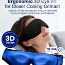 Cooling Gel Eye Mask for Puffy Eyes, Larger Full-Eye Cold Compress for Swelling, Ice-Cold Therapy, Forehead & Upper Cheek Cooling Relief, Reusable Headache and Migraine Mask, FSA Eligible HSA, Black