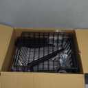 Kitchen Storage Cart, Kitchen Basket, 5-Tier Utility Organizer with Baskets and Wood Top, Rolling Snack Cart with Wheels, Metal Black