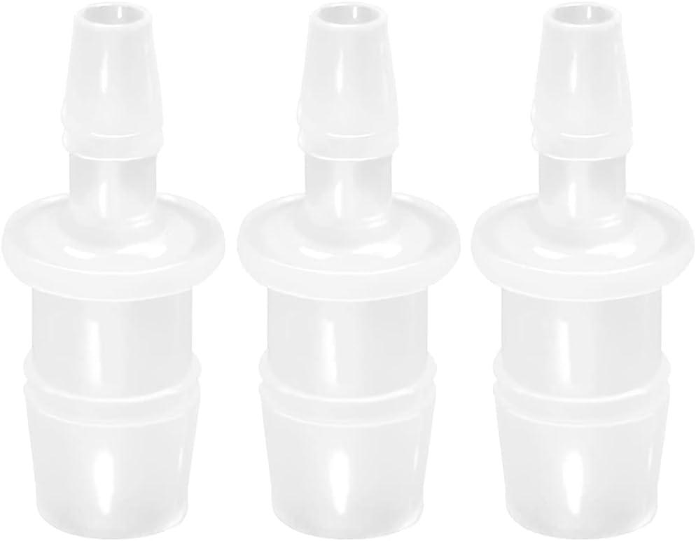 JoyTube Plastic Hose Barb Reducer Pipe Fittings, 1/2" to 5/16" Hose ID Connectors Joint Splicer Mender Adapter Union Boat Water Air Aquarium O2 Fuel (Pack of 3)