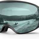Ski Goggles Snowboard Goggles for Men Women Adults Youth,Over Glasses OTG/100% UV Protection/Anti-fog/Wide Vision (A14-white/Teal)