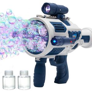 Bubble Gun with Upgraded 4 Fan Drives,32 Holes Bubble Machine Gun for Kids Toddlers Adults, Automatic Bubble Blower for Summer Outdoor Party Birthday Wedding Toys