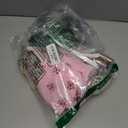 Cupohus Women's Old Lady Costume Kit, 100 Days of School Adult Granny Dress Cosplay, 8PCS Suit- Grandma Wig and wig Cap, Retro Glasses with chain, Faux Pearl Jewelry, Cane, Pink Floral Dress Suit, M