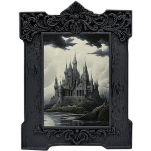 SIKOO 2.5x3.5 Vintage Picture Frames Small 2.5x3.5 Gothic Picture Frame with Glass Front for Tabletop and Wall Hanging Victorian Home Decor Gallery Wall Black