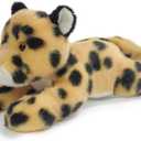 Leopard Stuffed Animal for Kids,8 inch Realistic Animal Plush Toy Lying Down Posture Animals,Plush Leopards for Boys Girls Adult Birthday Hug Teaching(S-Leopard)
