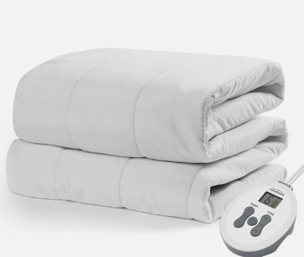 Sunbeam Comfort Quilted Heated Mattress Pad Full White 12 Heat Settings