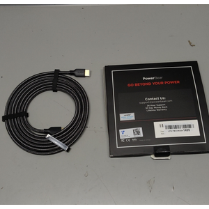 PowerBear - Cable HDMI 4K 10 pies, nailon trenzado y conectores dorados Pack de 1 Negro