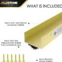 U-Shaped Aluminum Door Bottom Shoes(Gold) - Fire Rated - 1-3/4"W x 1-1/8"H x 36" L Weather Stripping Seal for Exterior Doors, Vinyl Insert, JS-217DV