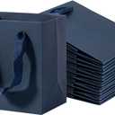 driew Small Gift Bags with Cotton Handles, 4.02"x2.76"x4.49" Mini Gift Bags with Handles in Bulk for Birthday Party Favors Wedding Shopping Business Grocery Retail (Navy Blue)