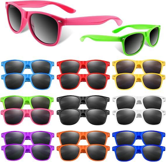 BOUBONI 10/20/40 Pack Kids Sunglasses Bulk Retro Party Favors for Wedding Beach Summer Pool Party Supplies Goodie Stuffers (20, Mixed Color A)