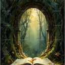 TAOPAOLAB Dreamy Paint by Numbers Kit for Adults - DIY Ancient Forest Archway with Open Book Painting on Canvas 16x20 Inches, Acrylic Paint Set for Beginners, Mystical Art for Home Decoration/Gifts