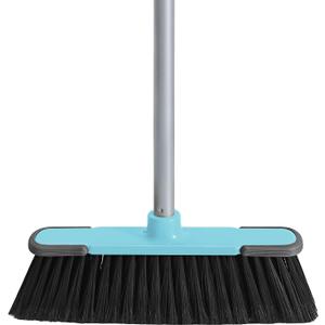 Blue Indoor Broom 54" Long Handle House Broom for Floor Cleaning Sweeping Broom for Kitchen, Garage, Lobby, Patio and Garden