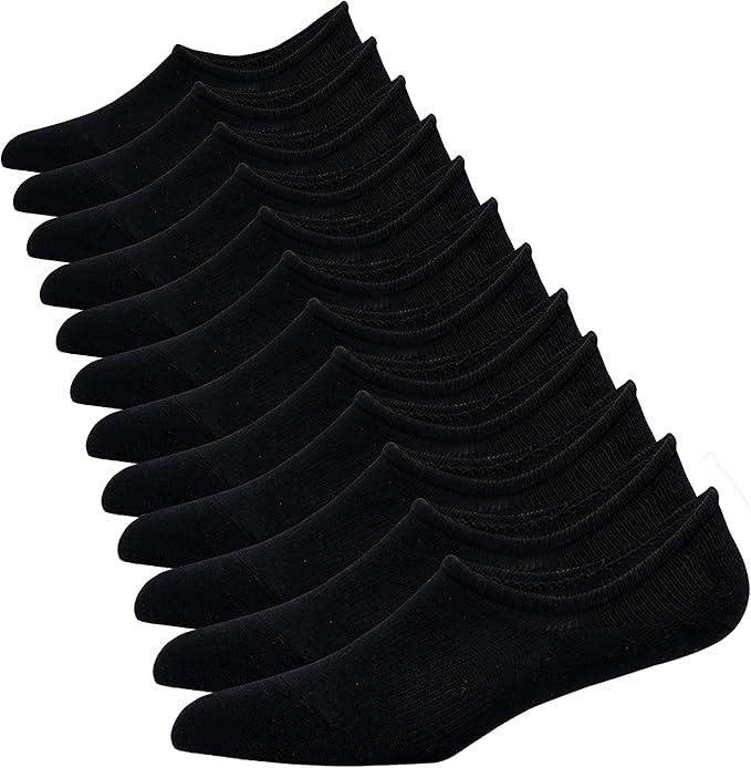 JORMATT Mens No Show Socks Cotton Low Cut Short Casual Socks Men With Non-Slip Grips, 12 Pairs/8 Pairs/6 Pairs (6 Pairs, 10-13 size)