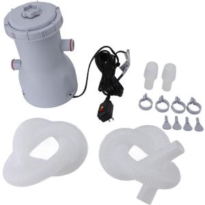 530 GPH Clear Cartridge Filter Pump for Ground Pools, Efficient Circulation Filtration, Quiet with ABS Material, Complete Accessories (US Plug 110V)