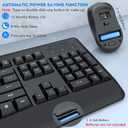 Wireless Keyboard and Mouse Combo, E-YOOSO 2.4GHz Full Sized Ergonomic Wireless Keyboard with Wrist Rest, 3 DPI Adjustable and 6 Buttons Cordless USB Mouse for Computer, Laptop, PC, Windows (Black)