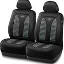 Skechers Memory Foam Car Seat Covers, Hexcomb Breathable Thick Seat Covers Two Front Seat Covers, Airbag Compatible, Automotive Comfort & Protection for Most Cars,Van,Trucks, SUVs (Grey)