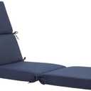 3" Solid Outdoor Lounge Chair Cushion, 74 x 22.5 inch Weather Resistant Chaise Lounge Cushion with 6 Ties for Patio Pool Furniture