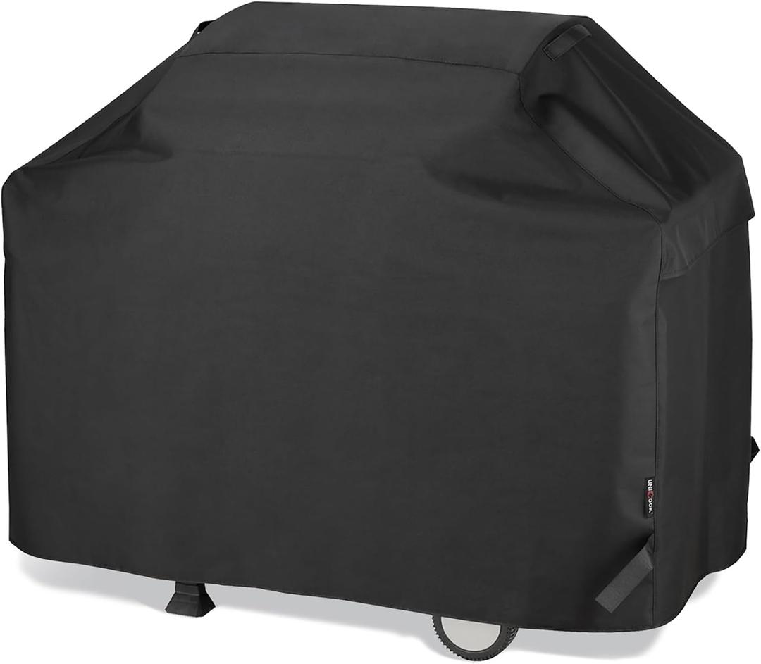 Unicook Grill Cover 60 Inch, Heavy Duty Waterproof Gas Grill Cover for Outside, Fade Resistant Outdoor Barbecue Protector, Compatible with Weber Char-Broil Nexgrill BBQs up to 58" Wide