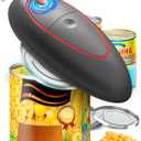 One Touch Electric Can Opener Fits Almost All Can Sizes for Seniors with Arthritis, Hand Held Battery Operated Can Opener with Smooth Edge, Food Safe Kitchen Gadgets Automatic Can Opener for Kitchen, Grey Red 