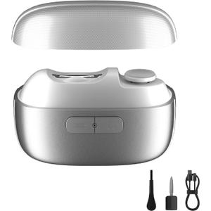 Electric Nail Clipper Fingernail Trimmer: 3-in-1 Automatic Nail Polisher with LED Light, Clip Storage, 2-Speed, Rechargeable Smart Nails Cutter Easy to Use for Seniors, Baby, Adult, Kids, White