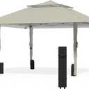 Pop Up Canopy Tent 13x13 FT, Outdoor Easy Setup Gazebo with Wheeled Carry Bag, Heavy Duty Outside Shelter with UV-Resistant Top, Portable Instant Sun Shade for Garden Camping Events, Khaki