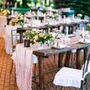 2 x Dusty Pink Easter Cheesecloth Table Runner 10FT Boho Cheese Cloth Table Runner for Baby Shower Wedding Bridal Decorations 35*120 Inch Long Gauze Table Runners for Birthday Garden Party