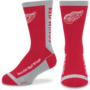 3 x For Bare Feet Unisex Kid's NHL MVP Crew Sock Youth (Red)