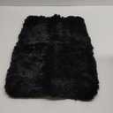 ROSMARUS Shaggy Bath Rug Non Slip 17" X 24", Water Absorbent Mat, Soft Shower Mat for Floor & Tub, Fluffy Plush Bathroom Rug Machine Washable, Black