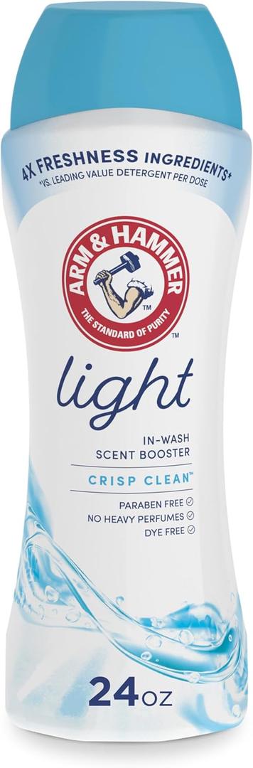ARM & HAMMER Light In-Wash Scent Booster, Laundry Scent Booster Crisp Clean scent, 24 Oz (Pack of 1)