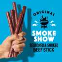 Lorissa's Kitchen Smoke Show Seasoned & Smoked Beef Sticks - (Pack of 24) 1 oz Meat Sticks - Ready to Eat Protein Snacks - Free from Top 9 Allergens - Made with Grass-Fed & Finished Beef - Zero Sugar (EXP 11/06/26)