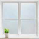 rabbitgoo Window Privacy Film, Frosted Glass Window Clings, Static Cling UV Heat Blocking Door Stickers for Home Bathroom, Removable Indoor Decal Coverings Day and Night, Pure, 29.5 x 157 Inches