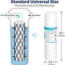 Membrane Solutions 5 Micron 10"x2.5" String Wound Whole House Water Filter Replacement Cartridge Universal Sediment Filters for Well Water - 6 Pack