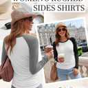 3 Pack Women's Maternity Shirts, Pregnancy Raglan Long Sleeve Tops Sides Ruched Crew Neck Color Block Mama Clothes
