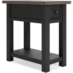 Signature Design by Ashley Tyler Creek Chair Side End Table, Light Brown & Whitewash (Black)