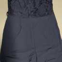 Women's Sleeveless Lace Top Jumpsuit Elegant Navy Blue One- Piece Romper with Wide Leg Pants, Casual to Formal Outfit, US 9Y