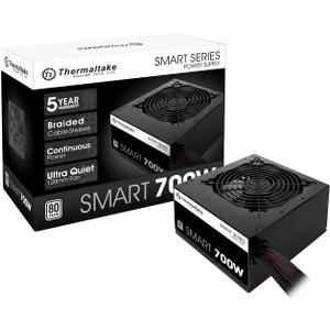 Thermaltake Smart 700W 80+ White Certified PSU, Continuous Power with 120mm Ultra Quiet Fan, ATX 12V V2.3/EPS 12V Active PFC Power Supply PS-SPD-0700NPCWUS-W