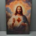 Sacred Heart of Jesus Wall Art Picture Divine Mercy Picture Canvas Wall Decor Christian Religious Christ Jesus Portrait Poster Prints Artwork for Living Room Bedroom Room Office Home Decoration 16x24