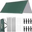 WADEO Camping Tarp with Poles, Waterproof and Lightweight Tent Hammock Tarp, 10X10FT Backpacking Rain Fly Survival Shelter for Camping, Hiking, Picnic and Outdoor Activities