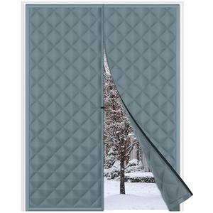 RELIANCER Magnetic Thermal Insulated Door Curtain,Waterproof Oxford Cloth Door Cover,Fits 46"x82" Doors,Cotton Fiberfill Doorway Curtains,Winter Insulated Doors Net Screen,Windproof Doorway Blanket