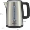 Amazon Basics Electric Stainless Steel Kettle for Tea and Coffee, BPA-Free, Fast Boiling, Auto Shut-Off, Boil-Dry Protection, 1.7 Liter, 1500W, Black and Silver