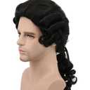 karlery Women and Men Long Wave Black Wig Halloween Costume Wig Anime Cosplay Wig