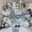 Shimmer Wall Backdrop Silver Wall Panels 12Pcs Square Sequin Shimmer Wall Backdrop Decoration for Birthday Party,Wedding, Anniversary