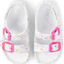 The Children's Place Baby Girls and Toddler Everyday Slide Sandals with Backstrap, White Paint Splatter, 9