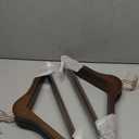 Smartor Wooden Hangers 10 Pack, Solid Wood Coat Hanger for Closet, Heavy Duty Wood Hangers for Suits, Shirts, Dresses, with 360 Rose Gold Hook, Non Slip Pant Bar, Walnut