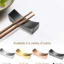 uxcell 8pcs 304 Stainless Steel Chopstick Rest, Curved Shape Chopstick Stand Holder Knife Rest for Countertop Holding Chopstick Spoon Forks Knife Tabletop Decoration, Black