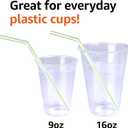 9 x Amazon Basics Disposable Striped Plastic Flex Straws, 7.5" Long, Assorted Colors, 100 Count, Large Pack