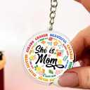 Cute Keychains 2 Inches Funny Girly Wife Overstimulated Mom Gifts Keys for Handbags Backpacks Acrylic Keyrings