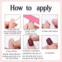Tortoise Press on Nails with White Floral Design,Medium Almond Fake Nails Blooming Gel False Nails Press ons,Reusable Artificial Nails Glossy Full Cover Stick on Nails for Women Manicure 24Pcs