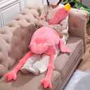 Large Flamingo Pillow Plush - Giant Cuddly Toy for Summer Lounging, Nap & Travel, Ideal Gift for Boys and Girls Birthday(63 Inch)