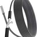 50 ft Drain Auger Plumbing Snake for Heavy Deep Blockages 3/8" Diameter Flexible Plumbing Cables Drain Snake for Kitchen Bathroom Shower Sink Cleaning Drainage Clogs